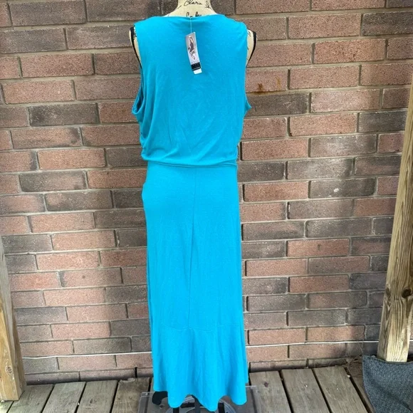 Sofia by Sofia Vergara Aqua Maxi Dress Size XXL Knot Front - Picture 4 of 6